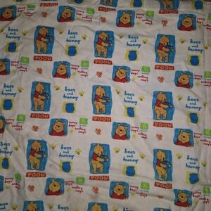 Winnie The Pooh Honey Pots Flannel Receiving Blanket 21" X 34" Handmade Vintage